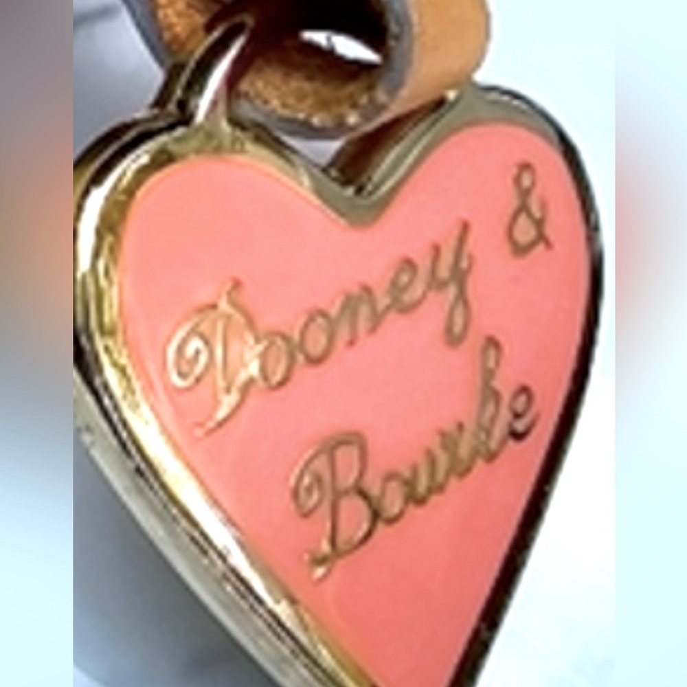 Dooney & Bourke Pink Enameled Heart Purse Charm Hang Tag Replacement Vintage